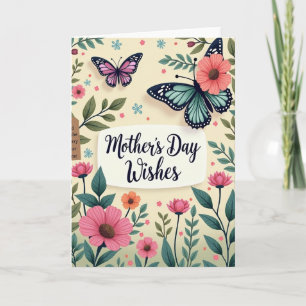 Carte pour la mère Papillon Rose