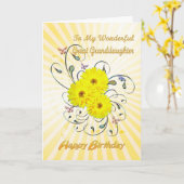 Carte Pour la petite-fille, fleurs jaunes d'anniversaire (Fleur jaune)