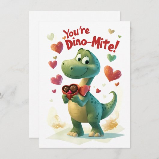 Carte pour la Saint-Valentin de Dino-mite (Devant / Derrière)