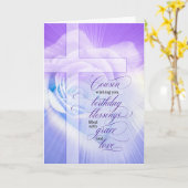 Carte pour l'anniversaire de cousin Christian Rose Viole (Fleur jaune)