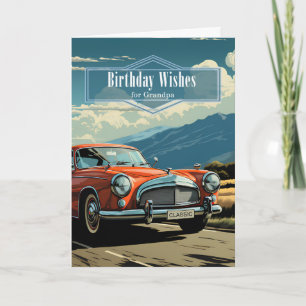 Carte pour l'anniversaire de Grand-père Masculin Voiture