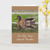 Carte Pour l'anniversaire de mon frère Mallard (Fleur jaune)