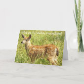 Carte Pour l'anniversaire du petit faon cerf de grand-fi (Devant)