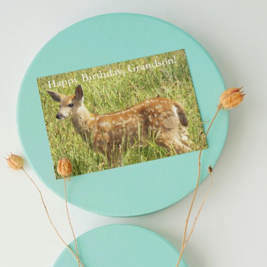 Carte Pour l'anniversaire du petit faon cerf de grand-fi