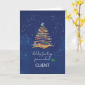 Carte Pour l'arbre de Noël du client sur marine (Fleur jaune)