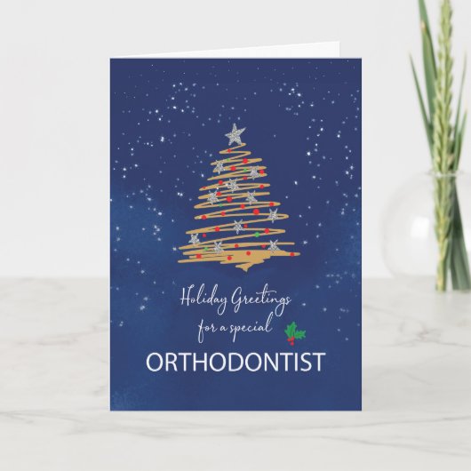 Carte Pour l'arbre de Noël orthodontiste de la Marine (Devant)
