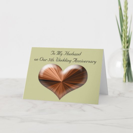 Carte pour le 5e anniversaire de mariage de mon ma (Devant)