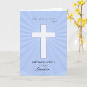 Carte Pour Le Baptême De Grand-Fils, Croix Lumineuse (Fleur jaune)