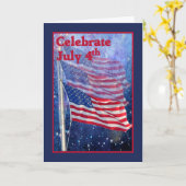 Carte pour le Jour de l'Indépendance avec trois dr (Fleur jaune)