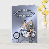 Carte Pour le mari, anniversaire avec les filles et la m (Fleur jaune)