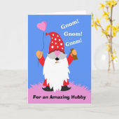 Carte Pour le mari Valentine's Day mignonne Gnome Chocol (Fleur jaune)