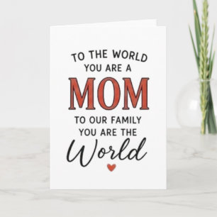 Carte Pour le monde, vous êtes une maman