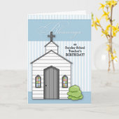 Carte pour l'école de dimanche de l'enseignant Anniversa (Fleur jaune)