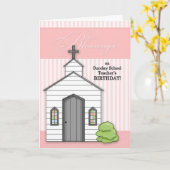 Carte pour l'école du dimanche de l'enseignant's Birthda (Fleur jaune)