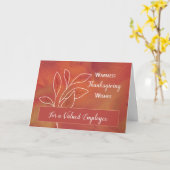 Carte Pour l'employé sur Thanksgiving (Fleur jaune)