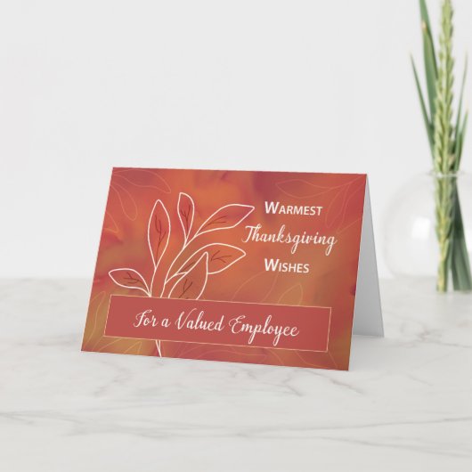 Carte Pour l'employé sur Thanksgiving (Devant)