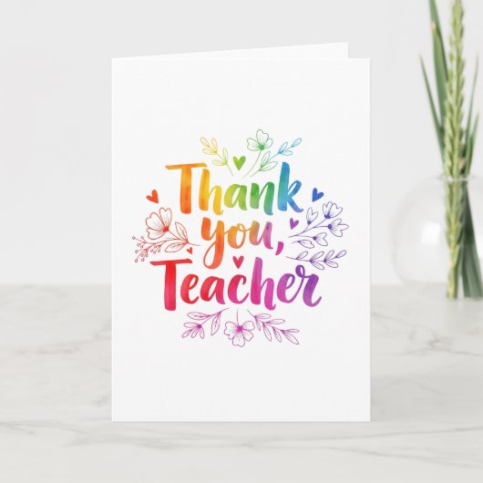 Carte pour l'enseignant – Merci, Professeur ! (Devant)