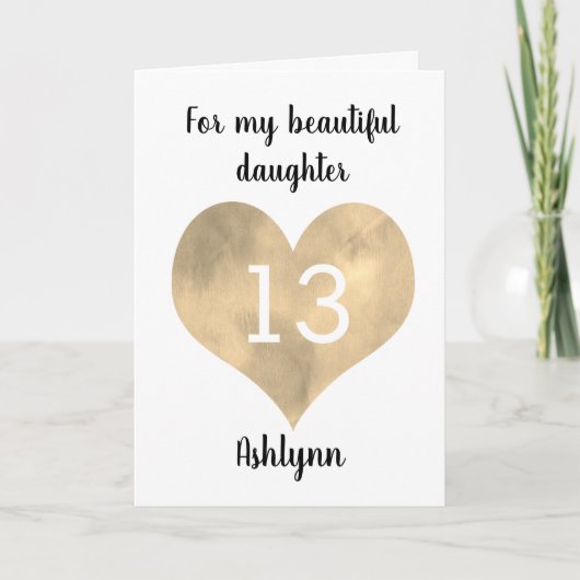 Carte Pour les 13 ans de ma belle fille (Devant)