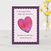 Carte pour les 25 ans de mariage Heartstrings (Fleur jaune)