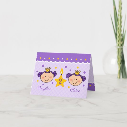 Carte pour les 2 ans de Twincess (Devant)
