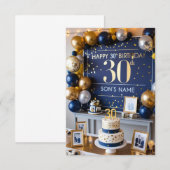 carte pour les 30 ans de mon fils (Devant / Derrière)