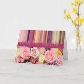 Carte pour les 65 ans de mariage - Rayure de roses (Fleur jaune)