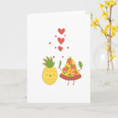 Carte pour les amateurs de pizza à l'ananas (Fleur jaune)