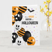 Carte pour les Ballons soeurs et Halloween Pois (Fleur jaune)