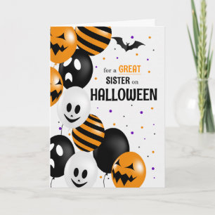Carte pour les Ballons soeurs et Halloween Pois