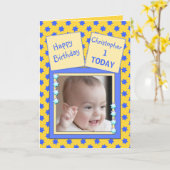 Carte Pour les enfants 1 year old boy birthday greeting (Fleur jaune)