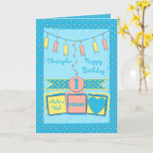 Carte Pour les enfants petit garçon âge anniversaire acc (Fleur jaune)