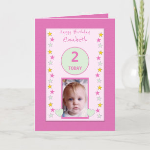 Carte Pour les enfants petite fille rose accueil photo a