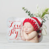 Carte pour les fêtes | Baby Love Peace Joy (Debout devant)