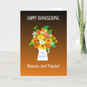 Carte Pour les grands-parents Bouquet de fleurs de Thank