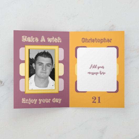 Carte Pour les hommes ajouter des photos bordeaux orange (Intérieur)