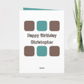 Carte Pour les hommes ajouter des photos brun turquoise  (Dos)