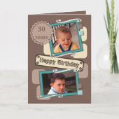 Carte Pour les hommes ajouter des photos brun turquoise  (Devant)