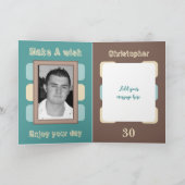 Carte Pour les hommes ajouter des photos brun turquoise  (Intérieur)