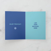 Carte Pour les hommes avec nom et photo bleu anniversair (Intérieur)