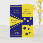 Carte Pour les hommes bleu et jaune avec le nom Annivers (Fleur jaune)