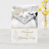 Carte pour les jeunes mariés le jour de leur mariage (Fleur jaune)