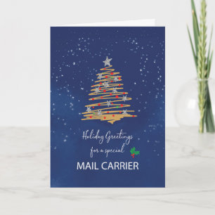 Carte Pour les porteurs de courrier sapin de Noël sur la