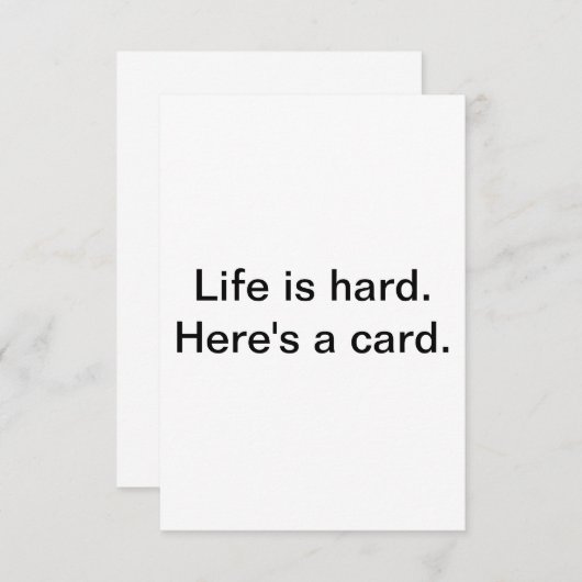 Carte pour les temps difficiles. (Devant / Derrière)