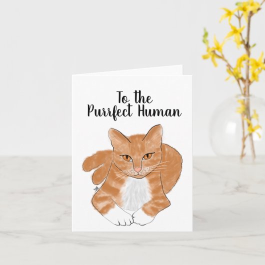 Carte Pour l'humain parfait - Salutation de chat (Fleur jaune)