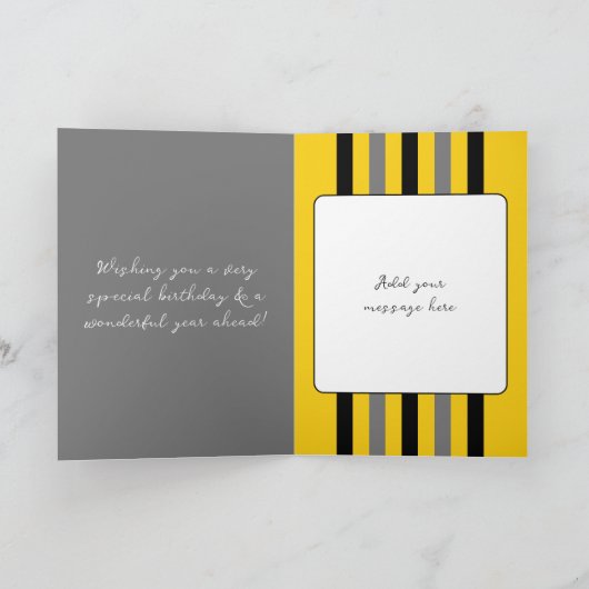 Carte Pour lui ajouter nom gris spécial 30e anniversaire (Intérieur)