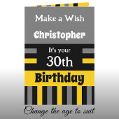 Carte Pour lui ajouter nom gris spécial 30e anniversaire