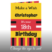 Carte Pour lui ajouter nom jaune spécial 18e anniversair