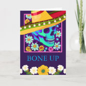 Carte Pour Lui Anniversaire Salutations Fleurs crânes (Devant)