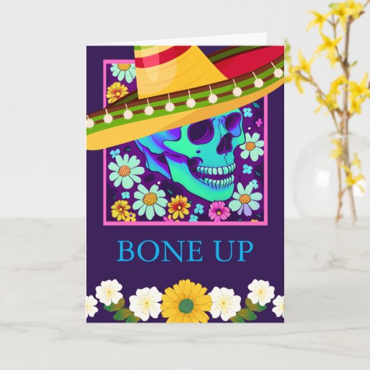 Carte Pour Lui Anniversaire Salutations Fleurs crânes (Fleur jaune)