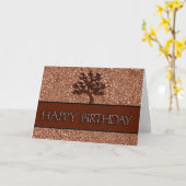 Carte pour lui Chocolat Brown Paisley Anniversaire (Fleur jaune)